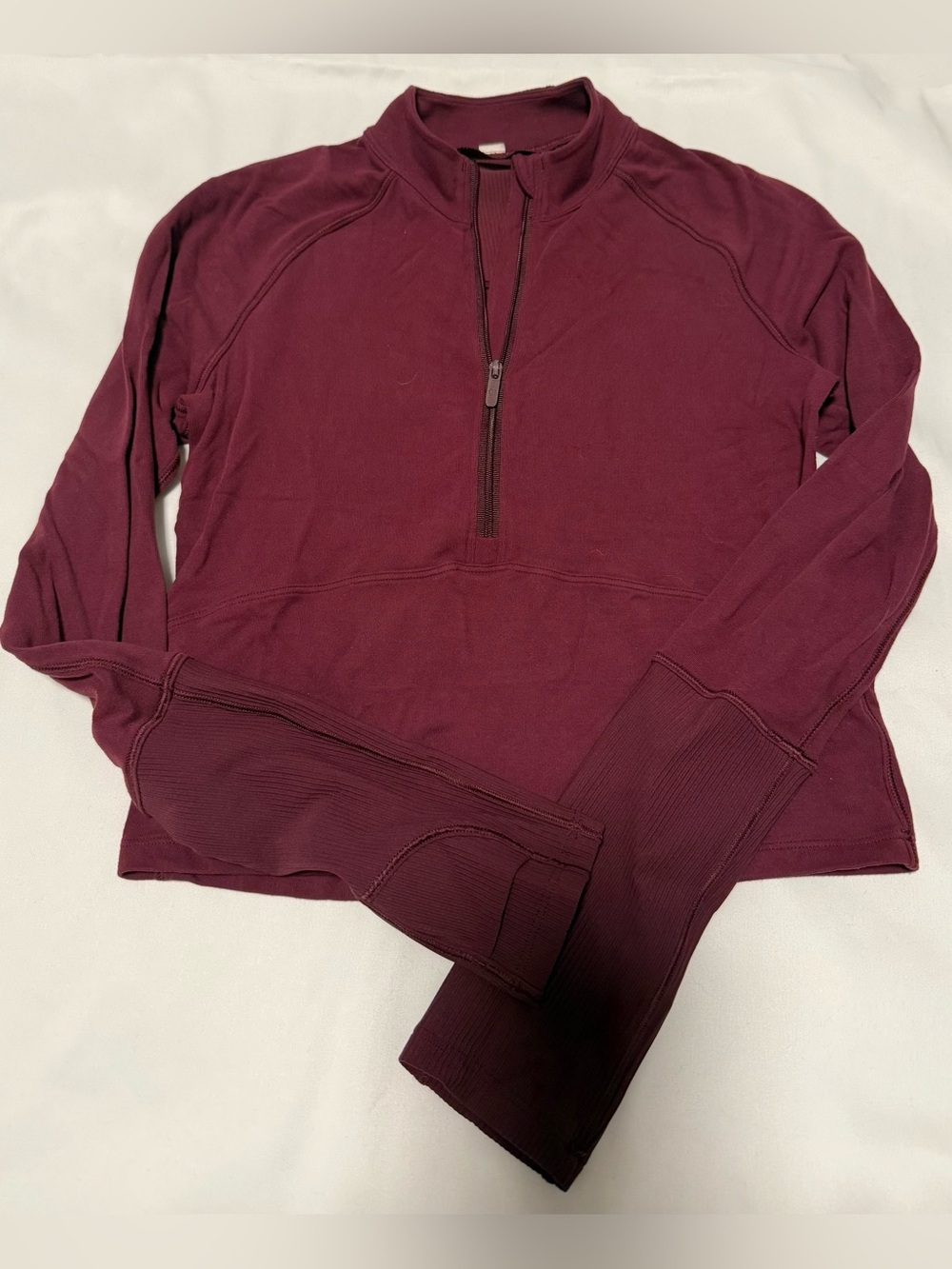 Lululemon Burgundy Crop Half-Zip Pullover 2